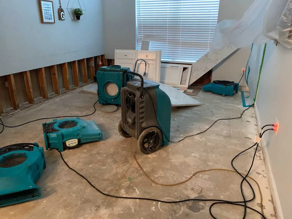 Dehumidifier in flood-cut room for Water Extraction & Removal in Fayetteville